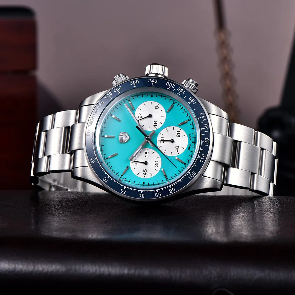 2026 ROLLS TIMI Men's Watch Top Fashion Men's Quartz Watch Luxury Sapphire VK63 Chronograph Sports Waterproof Relógios Masculino