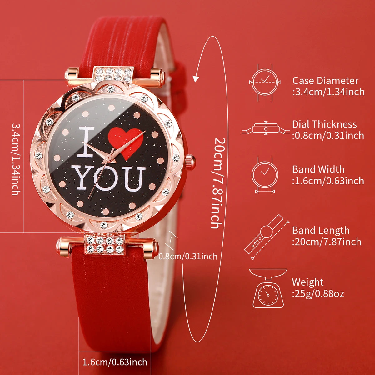 5 pçs/set moda feminina relógio strass pulseira de couro relógios de quartzo conjunto de jóias de diamante presente para a mãe