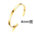 Simple Style 4mm/6mm/8mm Stainless Steel Open Bangle Unisex Unfading Not Allergic 3 Colors Charm Bracelet Leisure Pulseira Joias