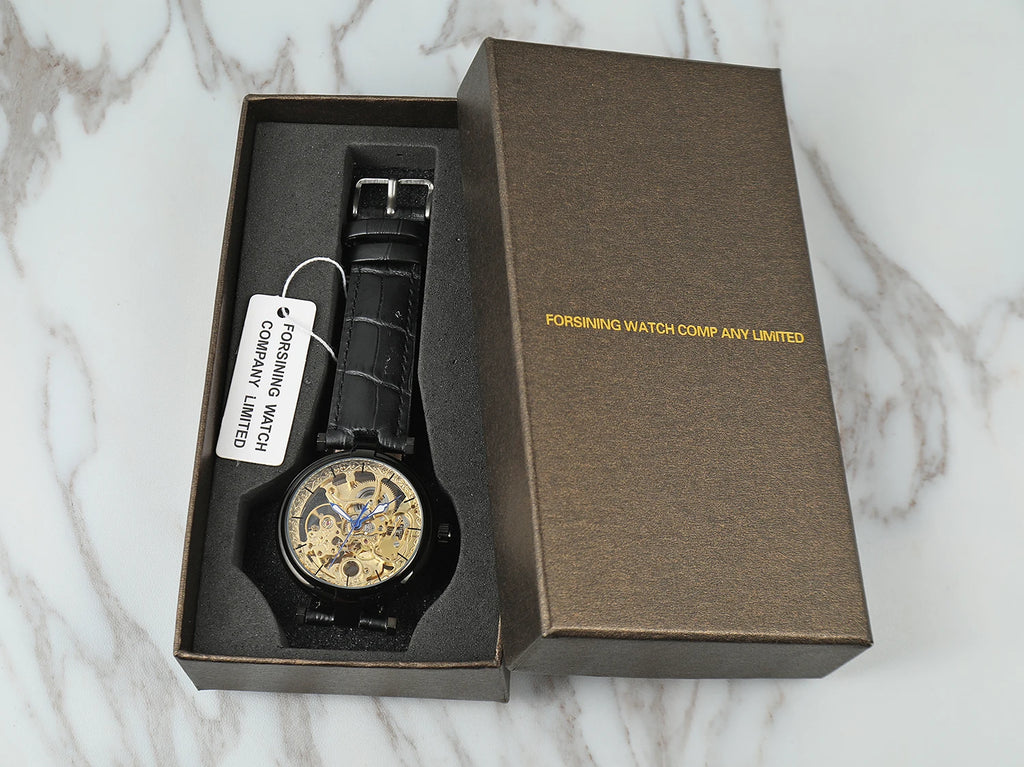 High-End Luxury Man FORSINING Original Replica reloj hombre automatico Hollow Skeleton Mechanical Automatic relógios wristwatch