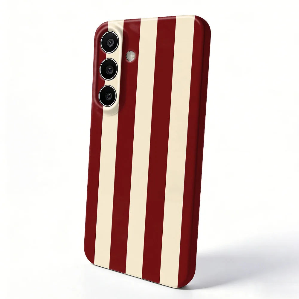 Red White Striped Case For Samsung A55 54 53 52 71 73 12 13 14 15 16 17 23 25 26 32 34 35 36 Hard PC Phone Cover Capa Coque