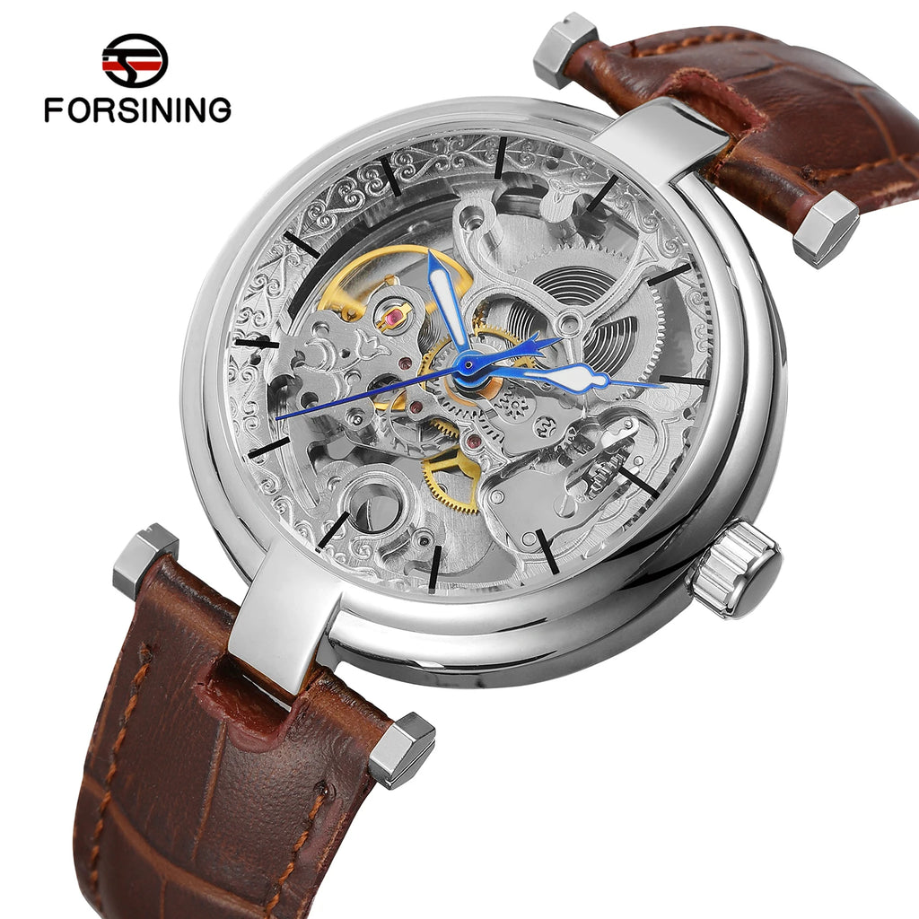 High-End Luxury Man FORSINING Original Replica reloj hombre automatico Hollow Skeleton Mechanical Automatic relógios wristwatch