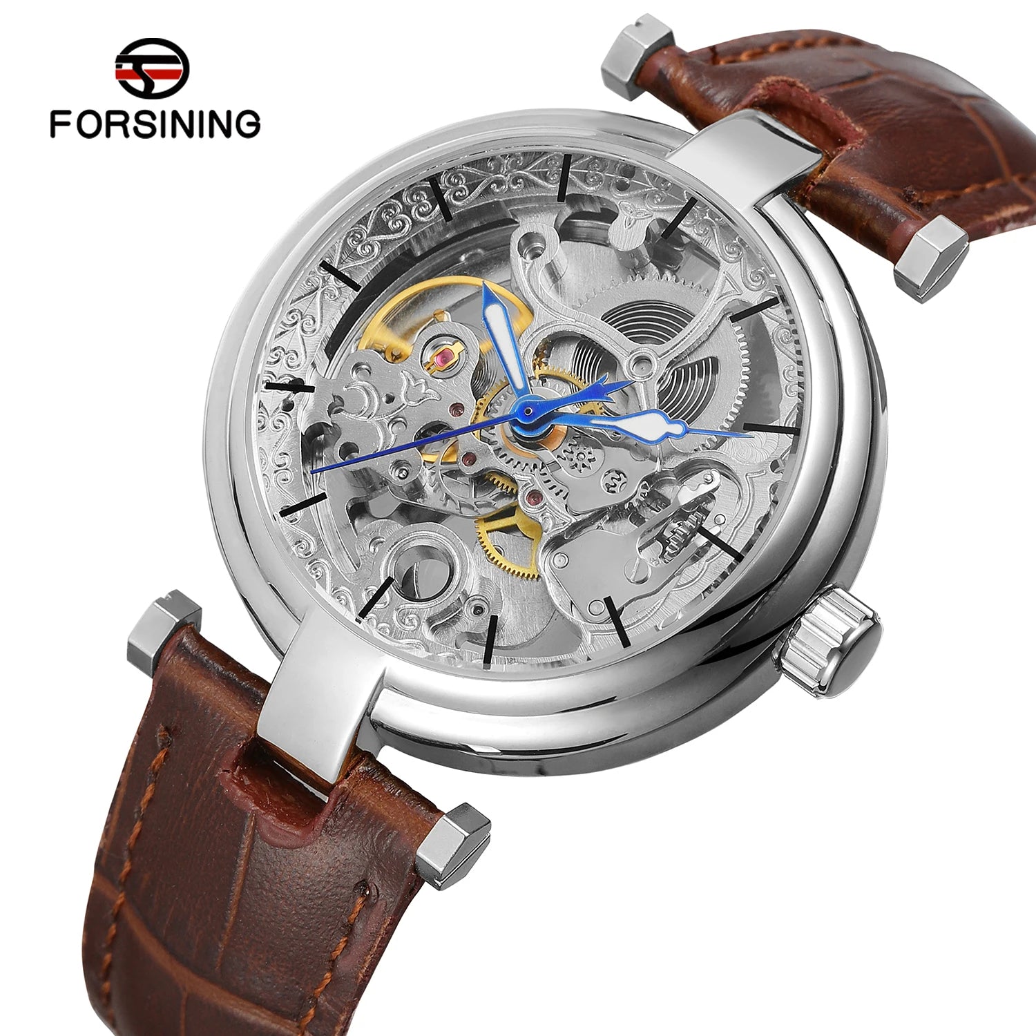 High-End Luxury Man FORSINING Original Replica reloj hombre automatico Hollow Skeleton Mechanical Automatic relógios wristwatch