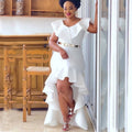 African Cross-border Source 2023 New Solid Color Loose Style Evening Dress Slim-fit Long Dress for Cross-border