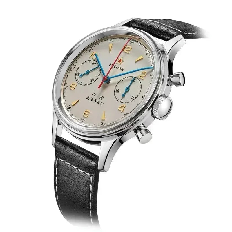 Relógios para homem 1963 relógio piloto automático 42 mm impermeável retro quartzo cronógrafo relógio de vestuário vintage Translated with https://laratranslate.com