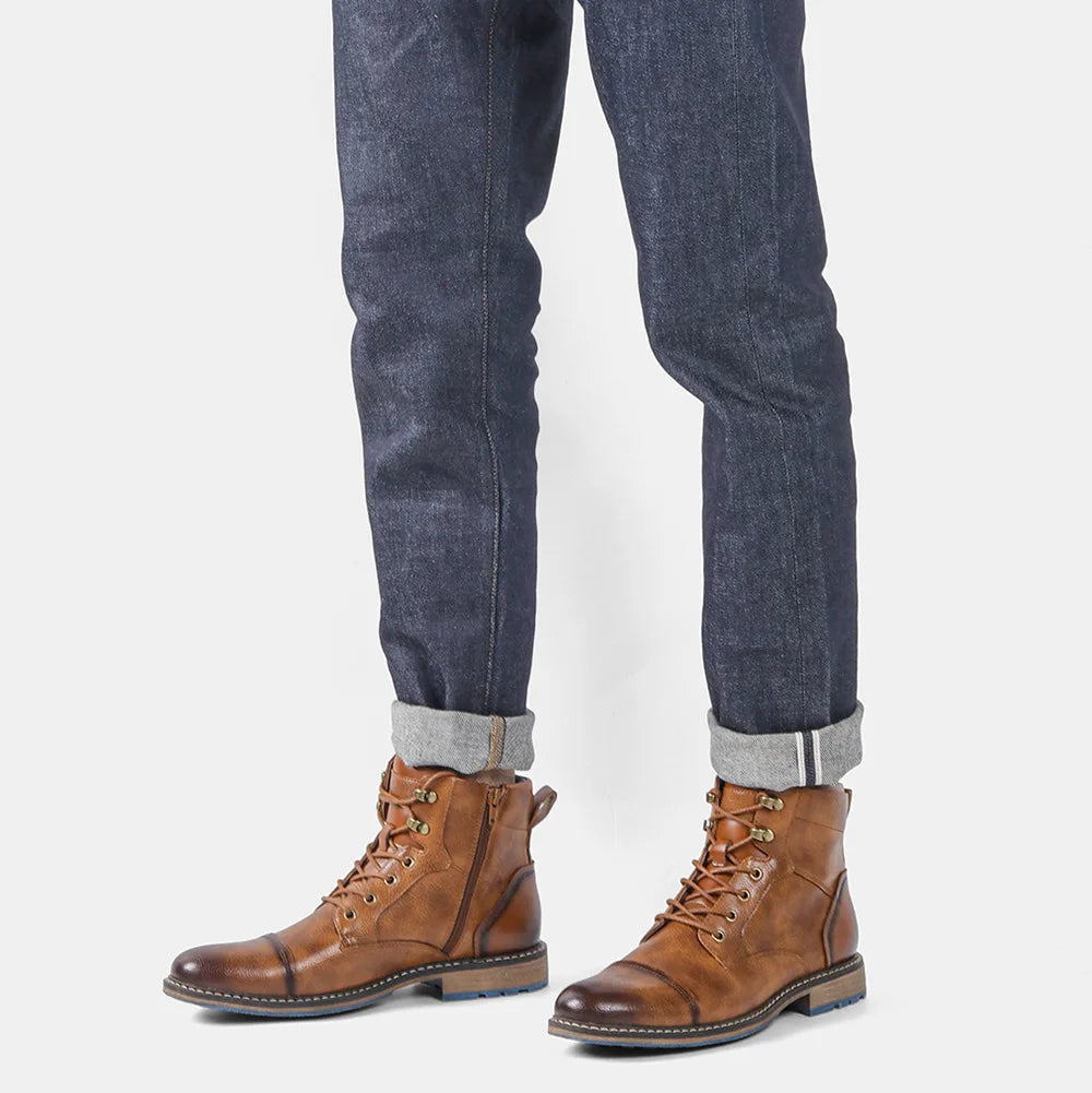 Tamanho 7-13 Botas de tornozelo para homens Botas de couro masculinas Bota de marca para homens # AL605