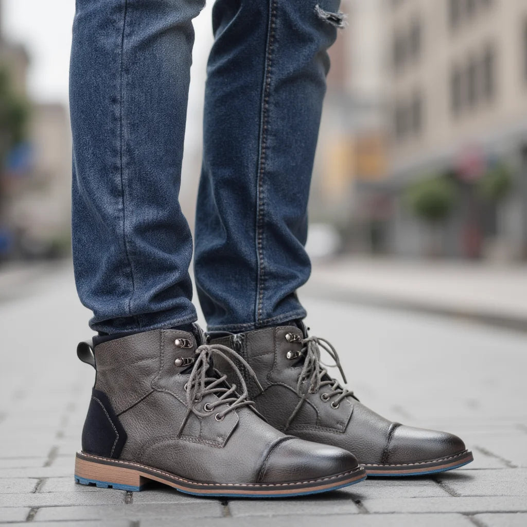 Tamanho 7-13 Botas de tornozelo para homens Botas de couro masculinas Bota de marca para homens # AL605