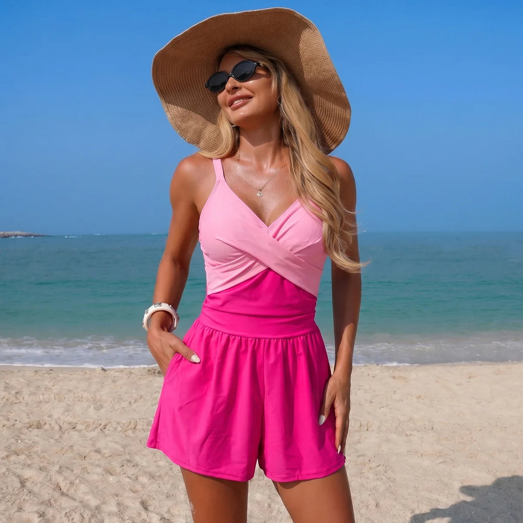 2026 mulheres um pedaço maiô sólido feminino banho esporte praia maiô beachwear