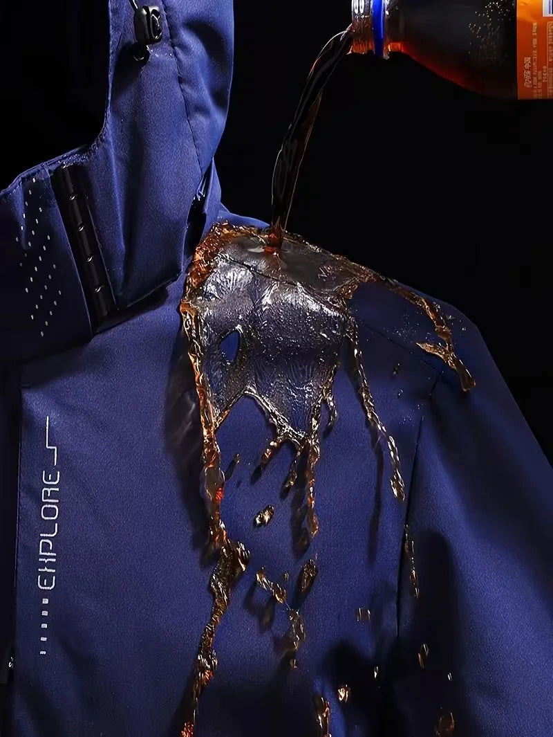Jaqueta de chuva impermeável masculina leve exterior com capuz capa de chuva ao ar livre caminhadas jaqueta à prova de vento escalada jaquetas ao ar livre