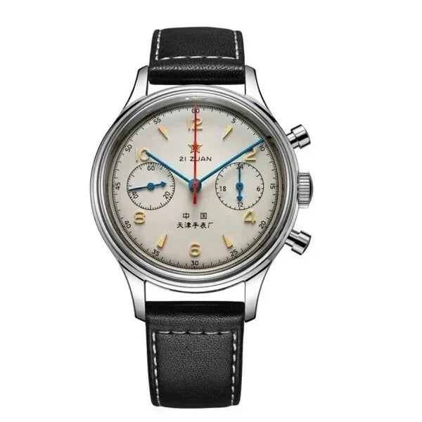 Relógios para homem 1963 relógio piloto automático 42 mm impermeável retro quartzo cronógrafo relógio de vestuário vintage Translated with https://laratranslate.com