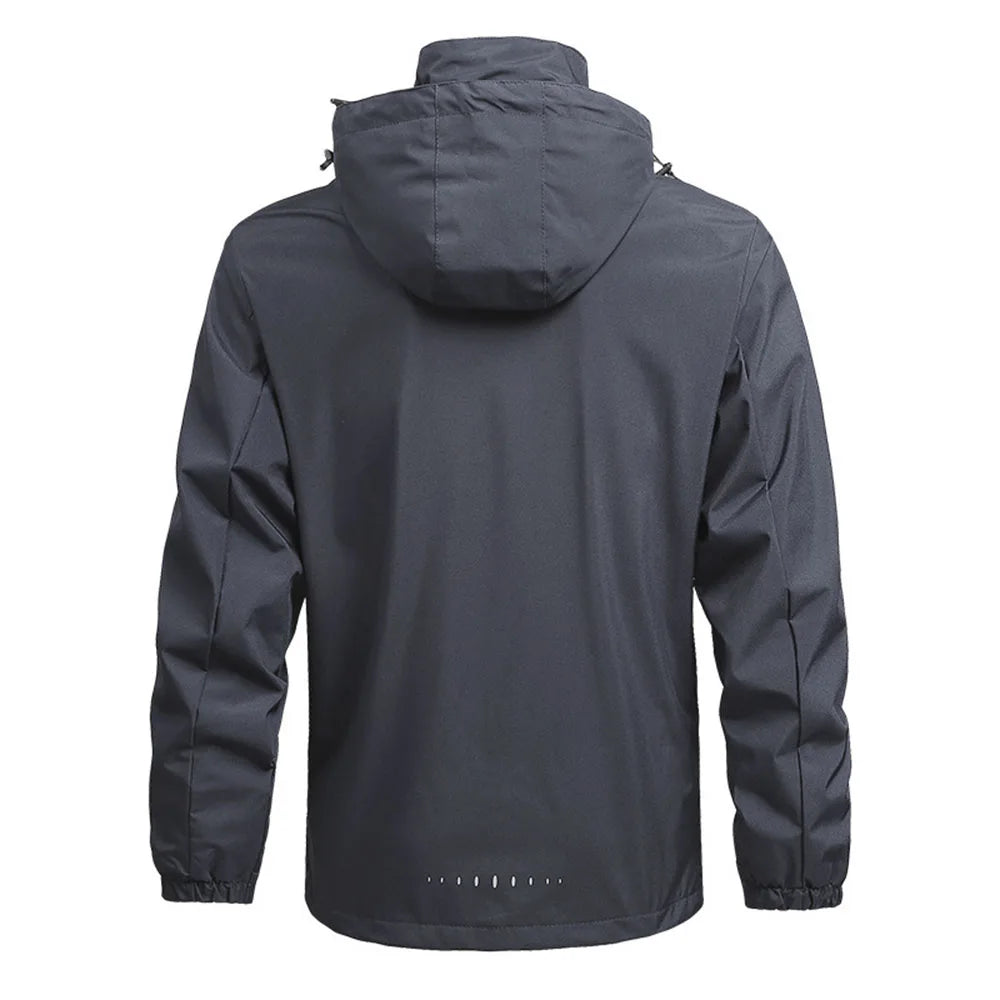Jaqueta de chuva impermeável masculina leve exterior com capuz capa de chuva ao ar livre caminhadas jaqueta à prova de vento escalada jaquetas ao ar livre