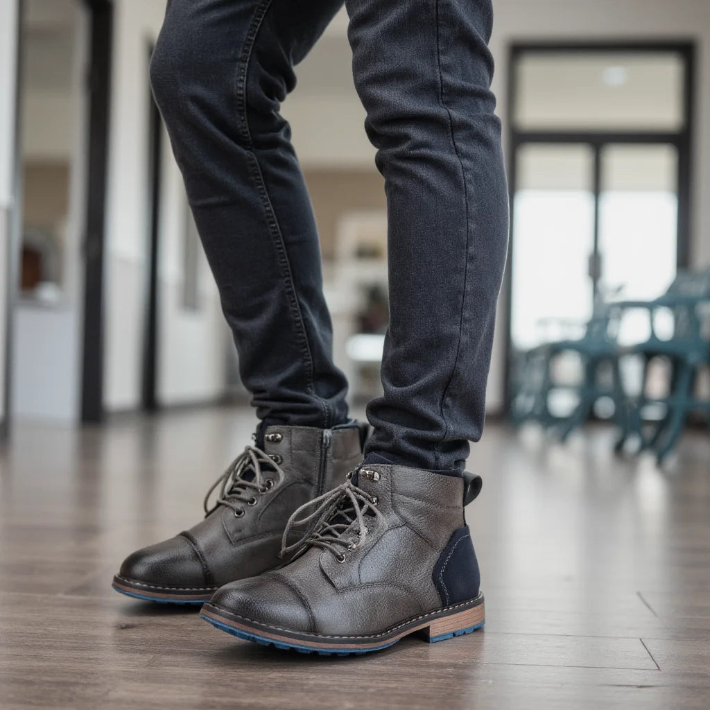 Tamanho 7-13 Botas de tornozelo para homens Botas de couro masculinas Bota de marca para homens # AL605