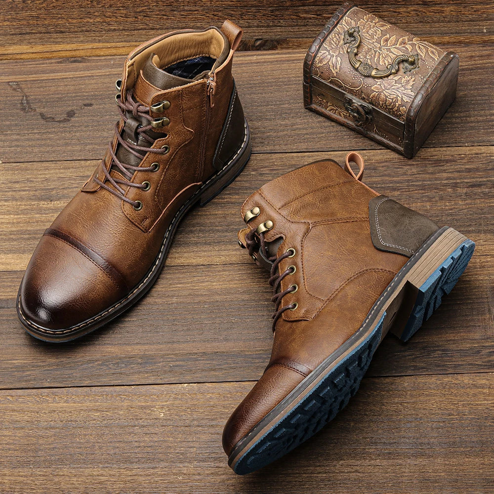 Tamanho 7-13 Botas de tornozelo para homens Botas de couro masculinas Bota de marca para homens # AL605