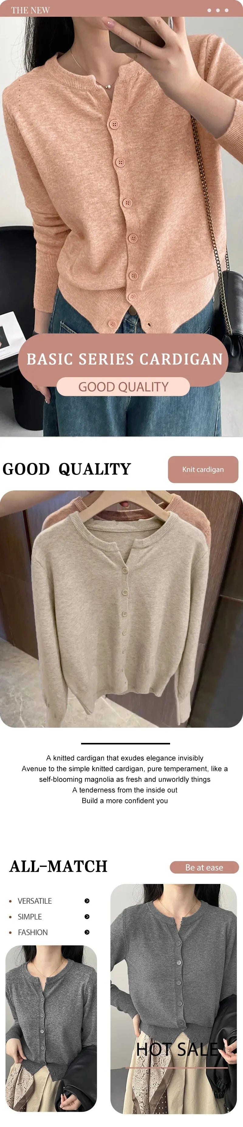 Nova Moda 2026 Suéter Feminino de Cashmere Curto Solto de Tricô com Forro de Lã, Gola Redonda, Quente, Estilo Coreano Casual