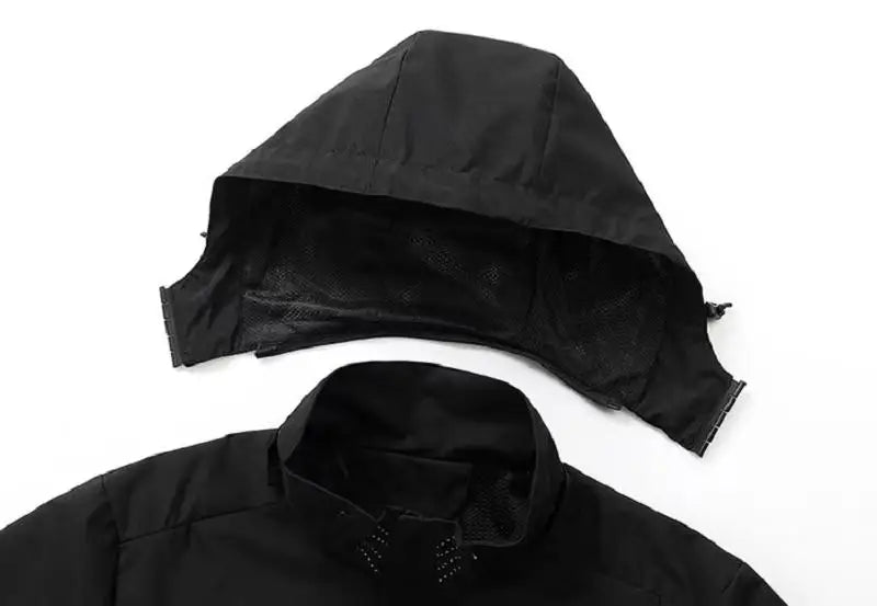Jaqueta de chuva impermeável masculina leve exterior com capuz capa de chuva ao ar livre caminhadas jaqueta à prova de vento escalada jaquetas ao ar livre