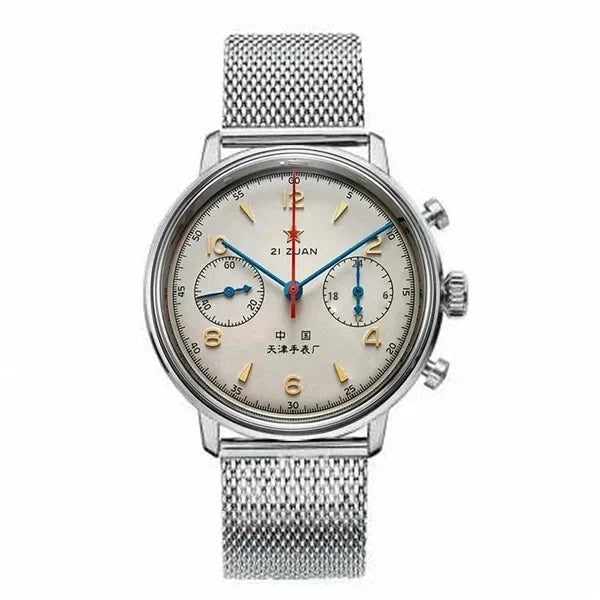 Relógios para homem 1963 relógio piloto automático 42 mm impermeável retro quartzo cronógrafo relógio de vestuário vintage Translated with https://laratranslate.com