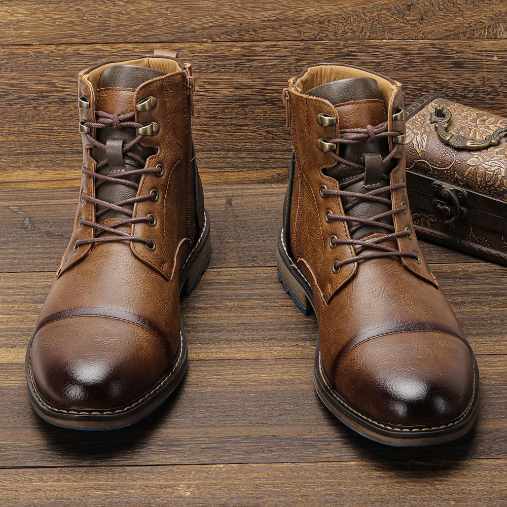 Tamanho 7-13 Botas de tornozelo para homens Botas de couro masculinas Bota de marca para homens # AL605