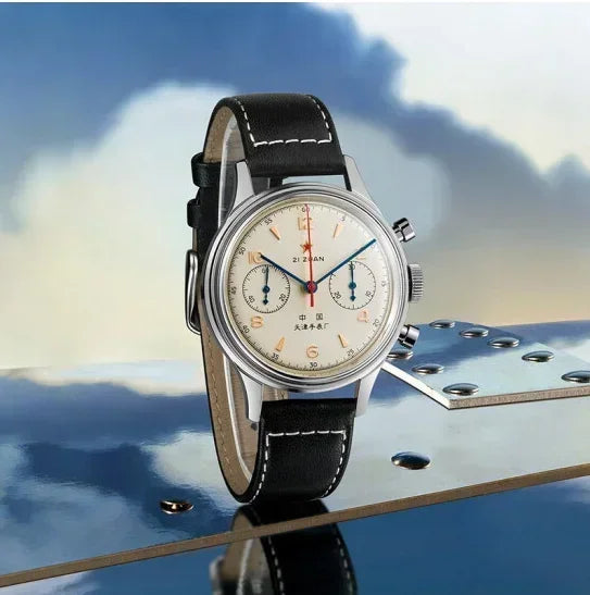Relógios para homem 1963 relógio piloto automático 42 mm impermeável retro quartzo cronógrafo relógio de vestuário vintage Translated with https://laratranslate.com
