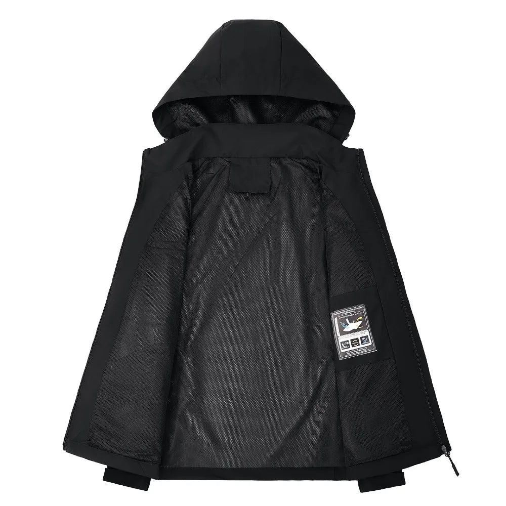 Jaqueta de chuva impermeável masculina leve exterior com capuz capa de chuva ao ar livre caminhadas jaqueta à prova de vento escalada jaquetas ao ar livre