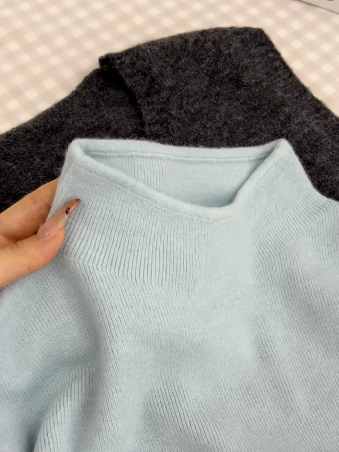 Camisola Feminina Casual Vintage de Malha Manga Comprida Gola Alta Lisa Moda Outono Inverno 2026