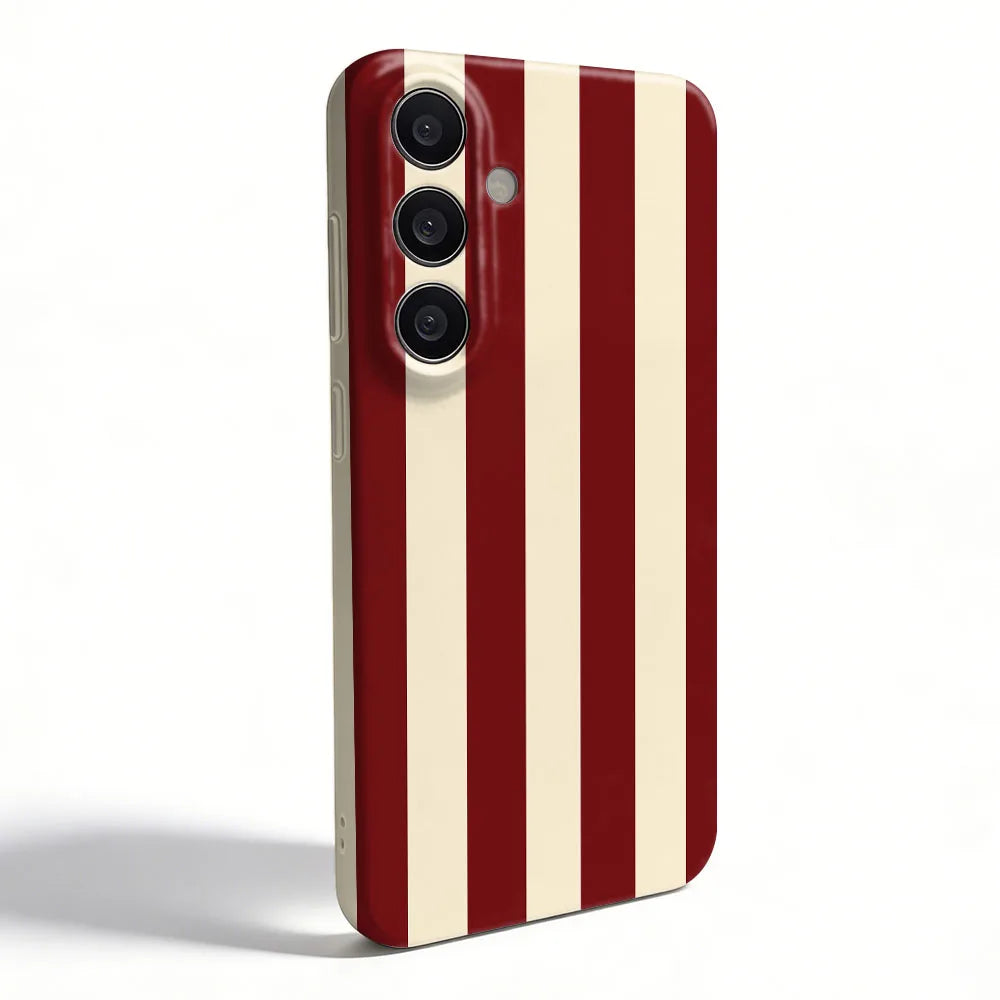 Red White Striped Case For Samsung A55 54 53 52 71 73 12 13 14 15 16 17 23 25 26 32 34 35 36 Hard PC Phone Cover Capa Coque
