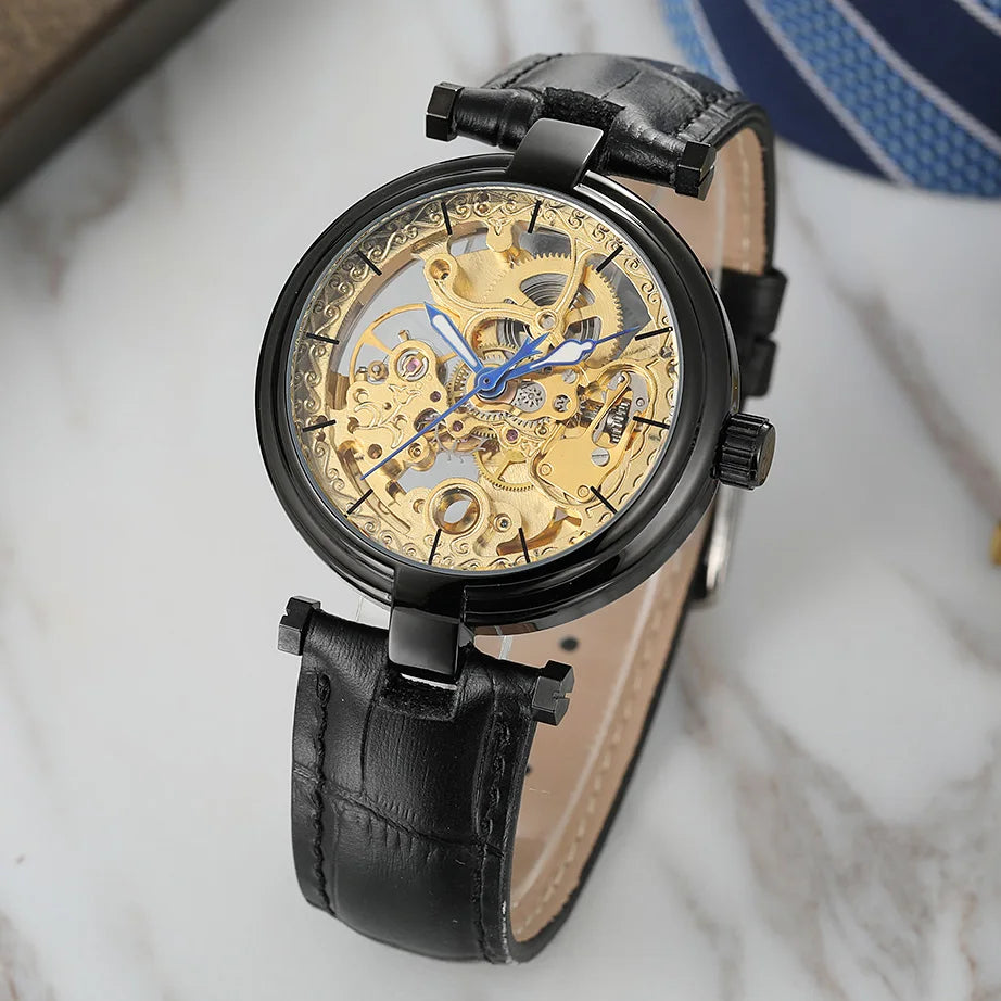 High-End Luxury Man FORSINING Original Replica reloj hombre automatico Hollow Skeleton Mechanical Automatic relógios wristwatch