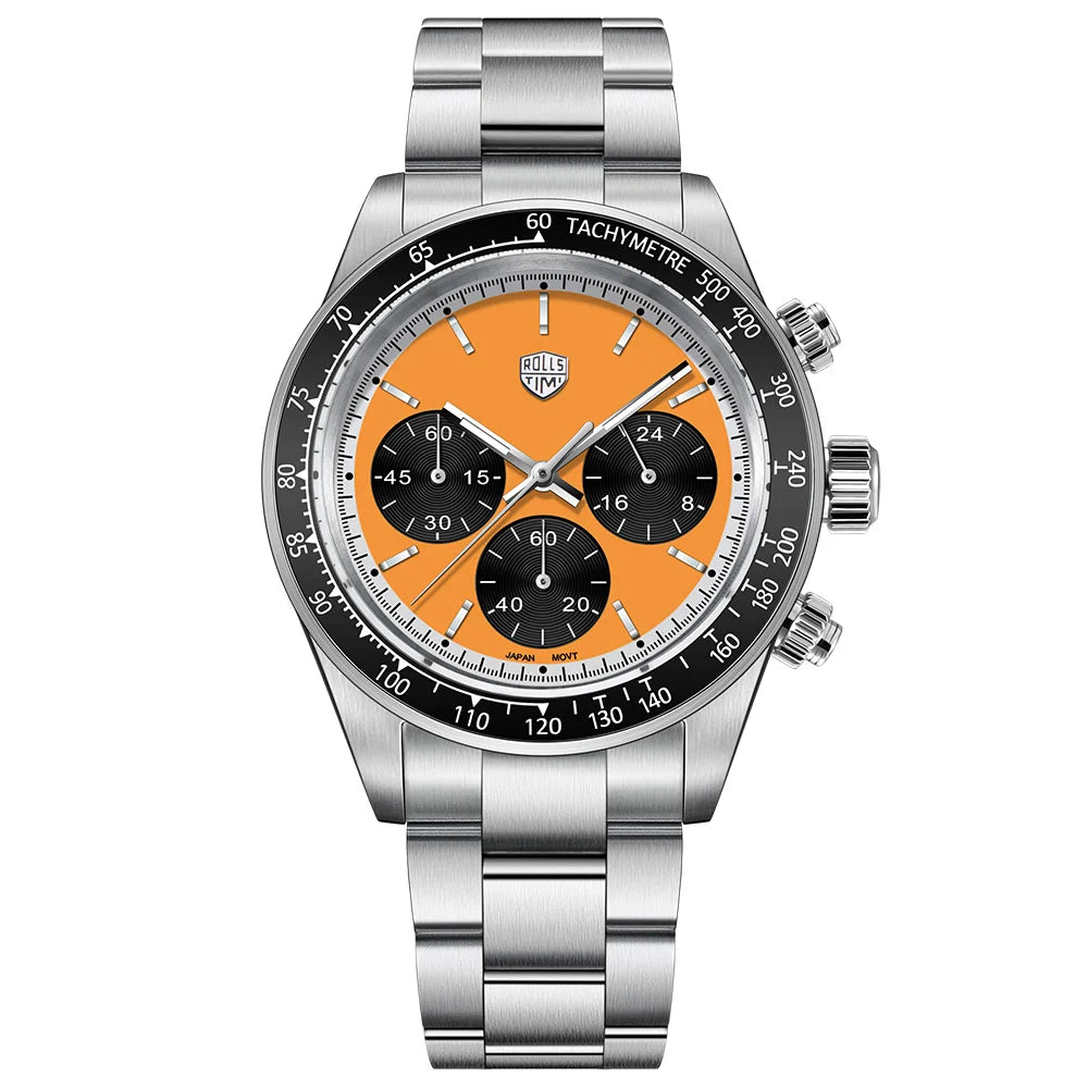 2026 ROLLS TIMI Men's Watch Top Fashion Men's Quartz Watch Luxury Sapphire VK63 Chronograph Sports Waterproof Relógios Masculino